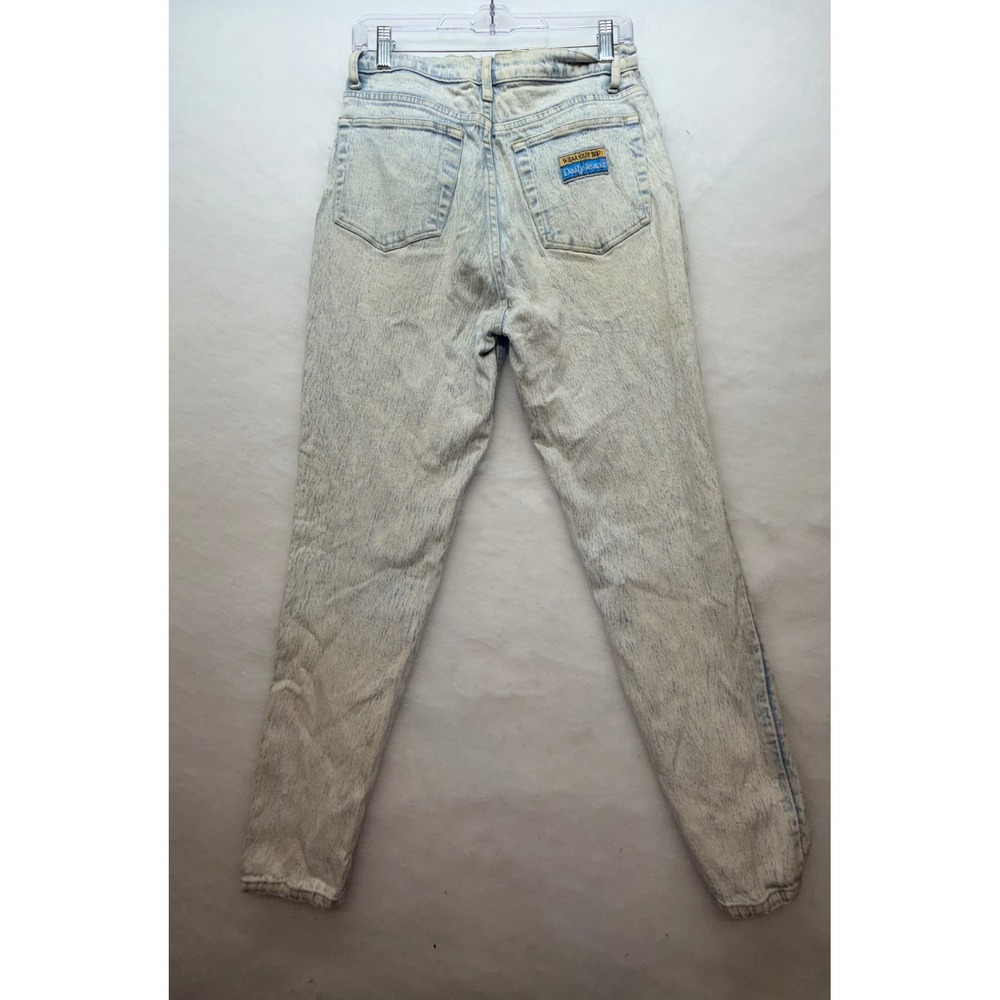 Vintage Daily Jeans Acid Wash Butterfly Embroidered High Waist Denim 13/14